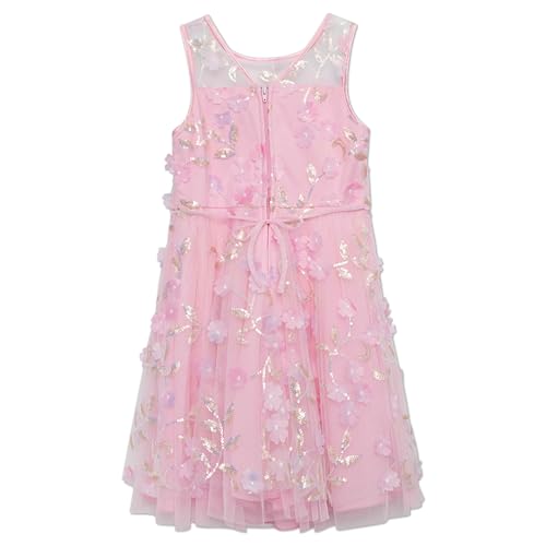 Speechless Girls' Sleeveless 3D Tulle and Sequin Party Dress for Birthday Celebration Highlighted Glittery Detail Size: