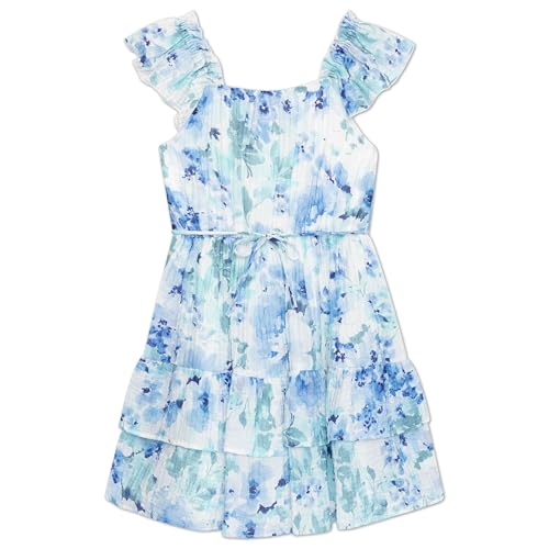 Speechless Girls' Ruffled Sleeve Lace-Up Front Party Dress for Special Occasions, Elegant and Dazzling Design, Youthful