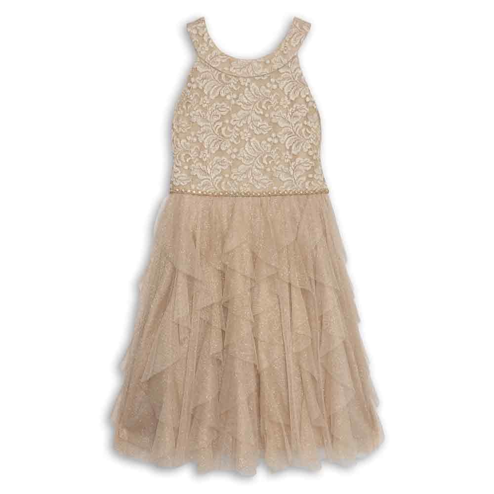 Speechless Girls' Sleeveless Glitter Tulle Corkscrew Party Dress for Teen Girls for Formal Parties and Dance Recitals Gl
