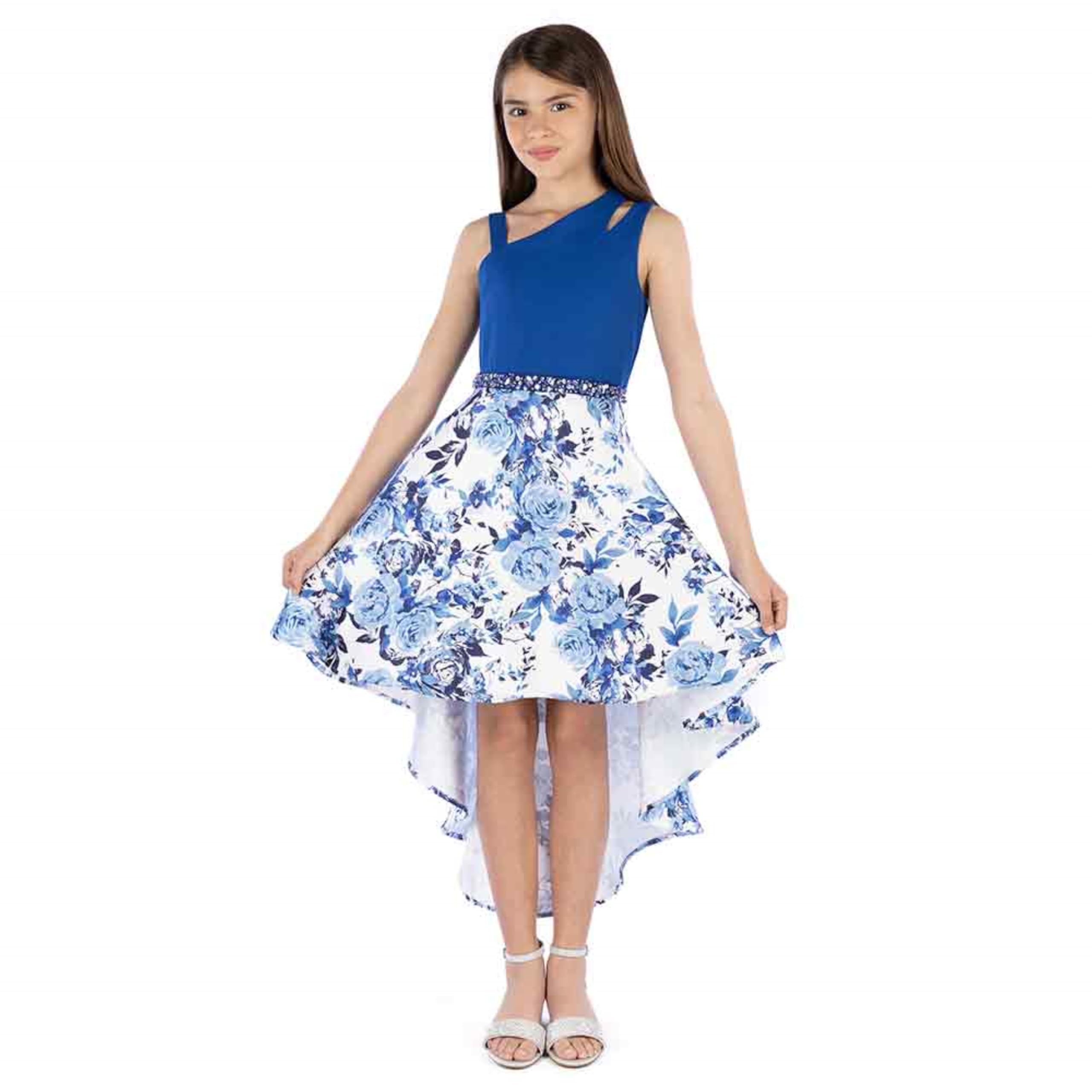 Speechless Girls' Sleeveless High Low Maxi Party Dress for Special Occasions Highlighting Elegant Flow & Comfort Size M